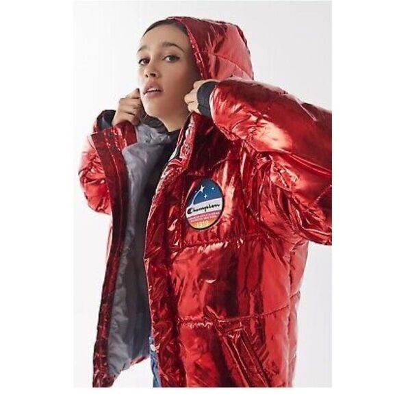 Champion X NASA Limited Edition Red Metallic Puffer Jacket - Picture 1 of 7